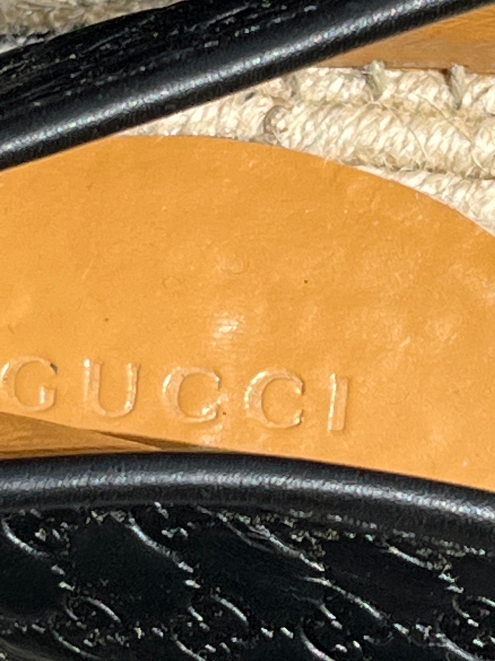 Gucci Microguccissima Signature Espadrilles 37 7 7.5 Calfskin Black Leather Shoe - Picture 6 of 16